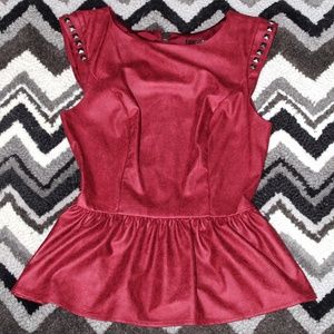 GUESS Red Peplum Top
